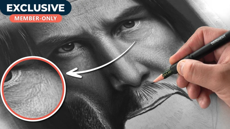 Drawing a Hyperrealistic John Wick Portrait
