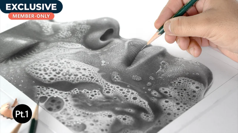 Soap on Face — Hyperrealistic Drawing