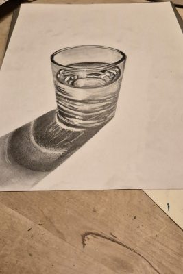 glas water tekening