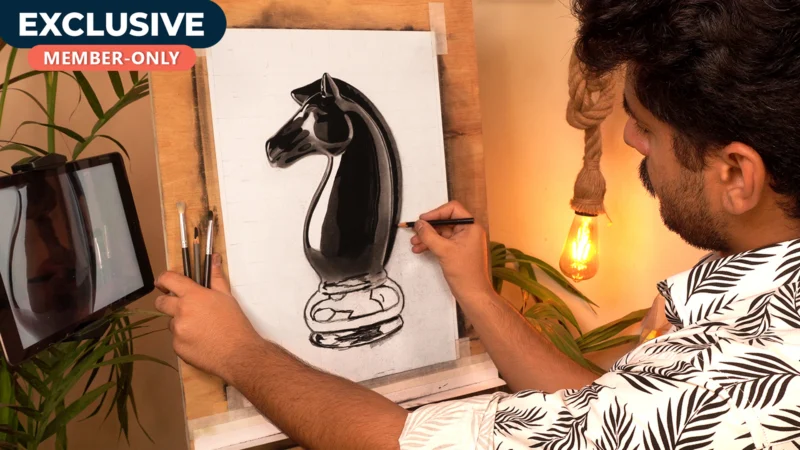 Realistic Knight drawing using Charcoal pencils!