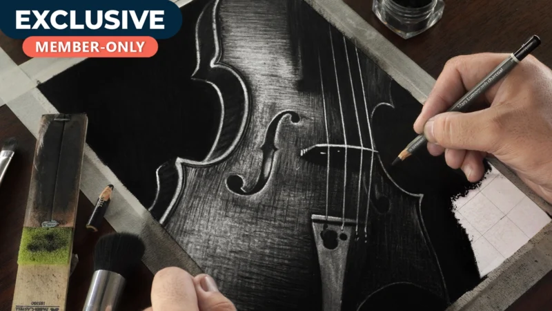 Realistic Violin Drawing!