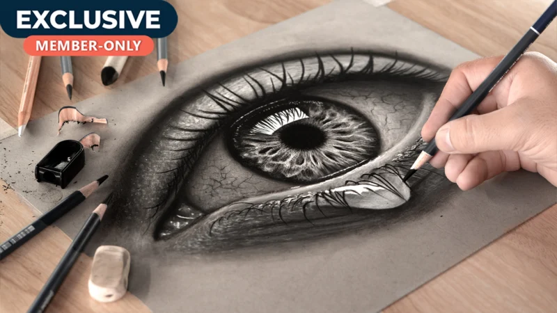 Realistic Eye Drawing Using Charcoal!