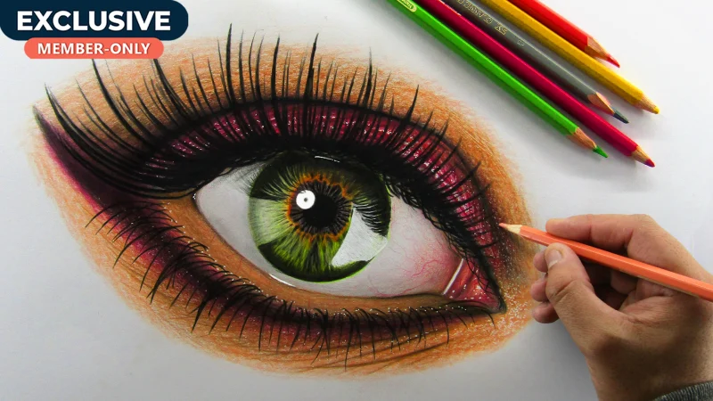 Hyper Realistic Eye with Colored pencils