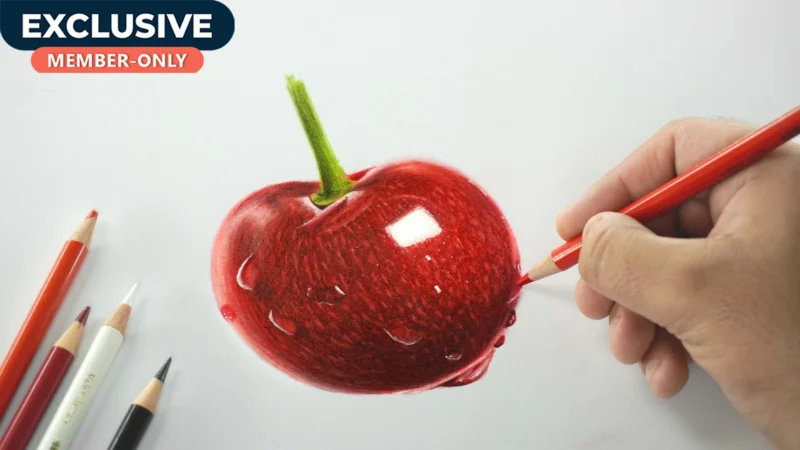 Drawing CHERRY with Color Pencil