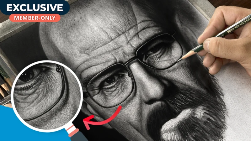 Hyper Realistic Walter White Portrait Drawing!