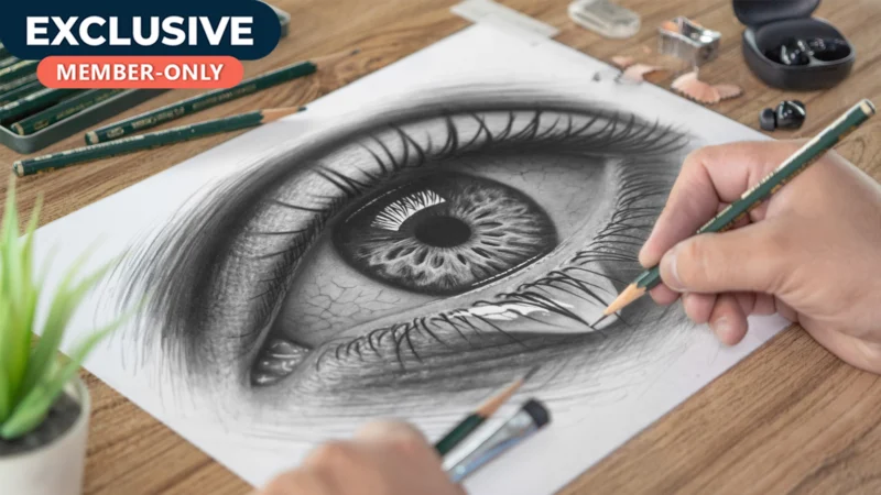 Realistic Eye Drawing Using Graphite!