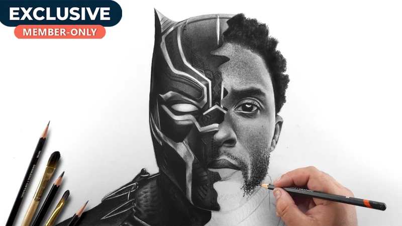 How to Draw Black Panther X Chadwick Boseman