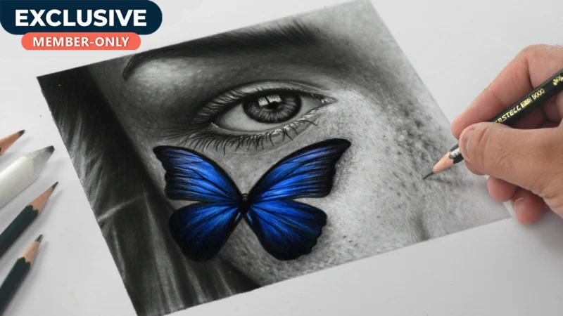 Drawing Eye with Butterfly